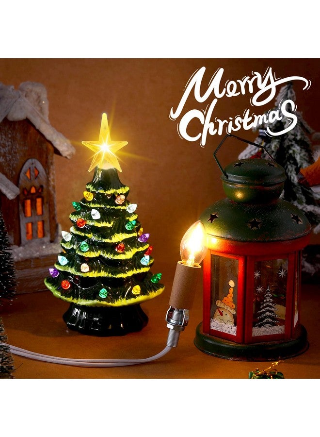 Honoson Honoson 3 Pack Small Christmas Tree Wiring Kit with LED Bulb, Ceramic Christmas Tree Replacement Lights, E12 Candelabra Base, Lamp Wiring Kit Nice for Desk Lamp Lighting and DIY Projects  - Image 4