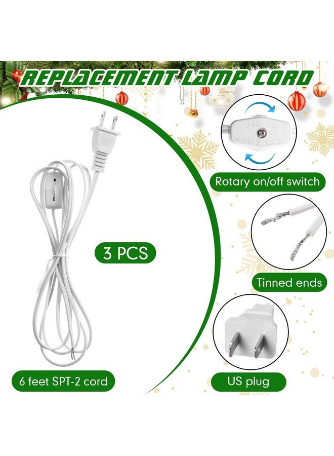 Honoson Honoson 3 Pack Small Christmas Tree Wiring Kit with LED Bulb, Ceramic Christmas Tree Replacement Lights, E12 Candelabra Base, Lamp Wiring Kit Nice for Desk Lamp Lighting and DIY Projects  - Image 2