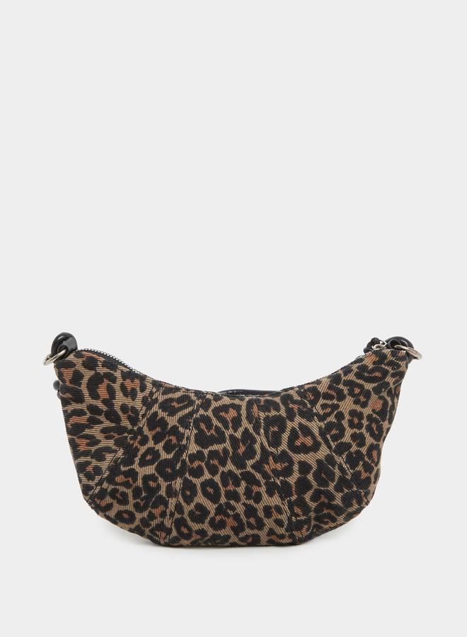 Styli Leopard Print Shoulder Bag with Zip Closure - Image 2