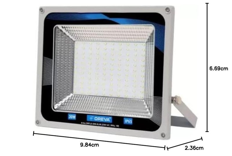 OREVA NEO LED Flood Light LED Lamp with Wide Beam Angle IP65 Waterproof Surge Protection Halogen Focus Light for Factory Shop Garage Parking Garden Playground Cool White 6500K (30W, Pack of 1) - Image 2