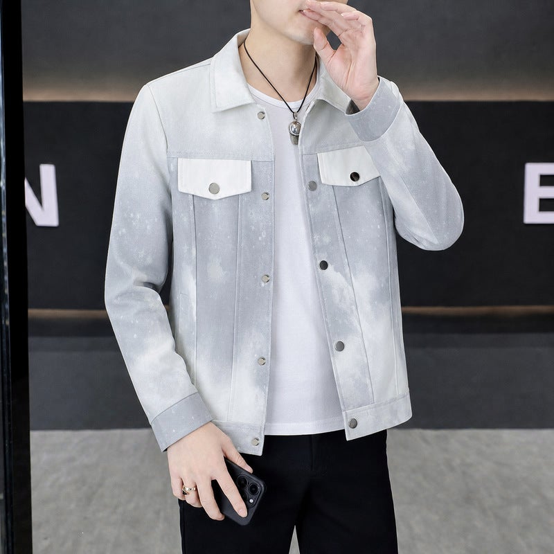 Men's Gradient Print Casual Jacket - Image 2