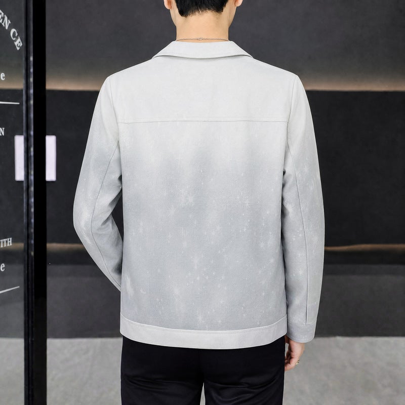 Men's Gradient Print Casual Jacket - Image 5