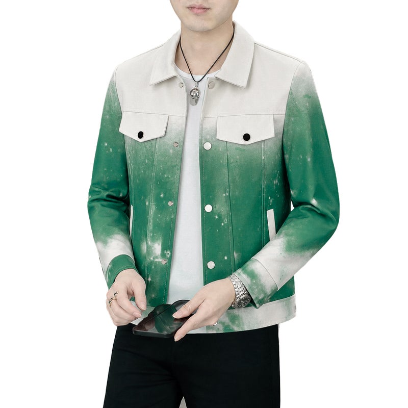 Men's Gradient Print Casual Jacket - Image 1