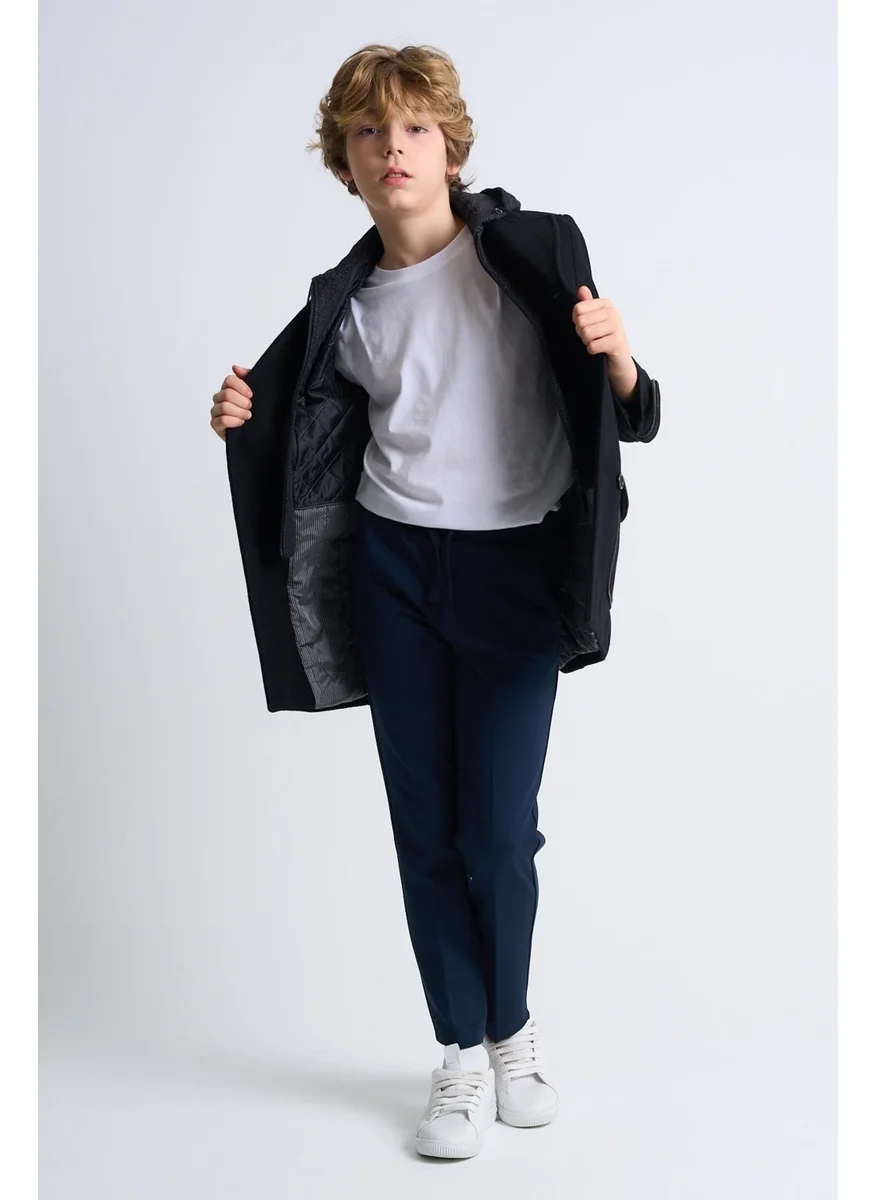 Alexander Gardi Alexandergardi Removable Hooded Button Detailed Lined Children's Coat