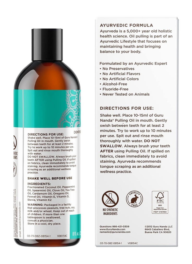 GuruNanda GuruNanda Coconut Oil Pulling, Fresh Breath & Whitening Mouthwash, 7 Essential Oils & Vitamins for Happy Teeth & Gums, Alcohol-Free, 8 oz  - Image 3