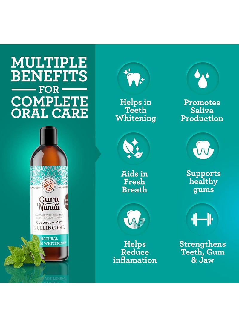 GuruNanda GuruNanda Coconut Oil Pulling, Fresh Breath & Whitening Mouthwash, 7 Essential Oils & Vitamins for Happy Teeth & Gums, Alcohol-Free, 8 oz  - Image 5