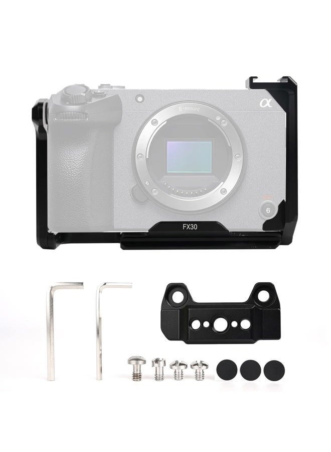FUGASUN FX30 FX3 Camera Cage, FX3 FX30 Cage with Cold Shoe Port for Sony FX3 FX30 Camera Case Camera Rig Cold Shoe - Image 1