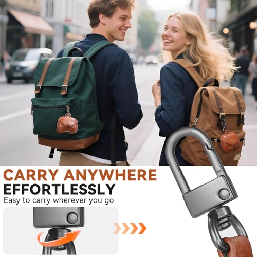 TNSNK for Airpods 4 Case Leather, Magnetic Automatic Lock for Airpods 4 Case with Keychain & Cleaner Kit, Full Protective Leather Case Cover for Apple Airpods 4th Generation 2024, Men Women (Brown) - Image 5