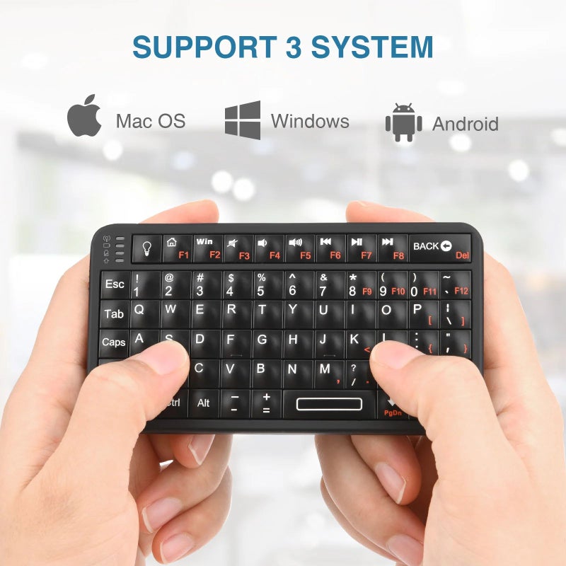 Rii 518bt Wireless Bluetooth Keyboard, English Version, Black - Image 2