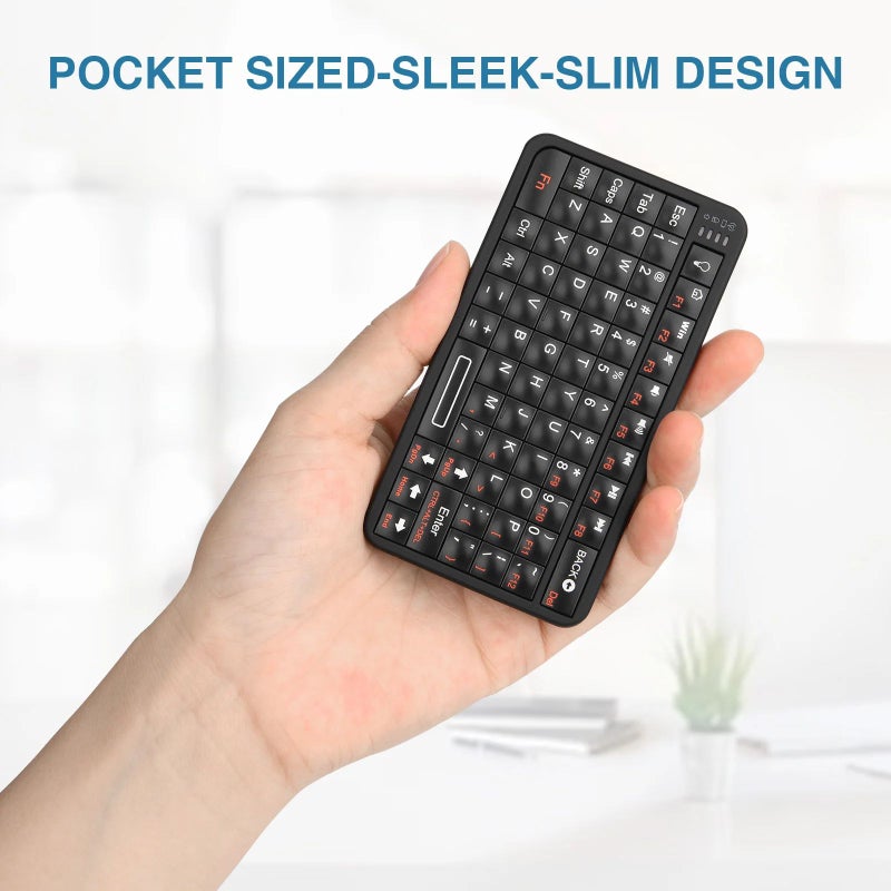 Rii 518bt Wireless Bluetooth Keyboard, English Version, Black - Image 4