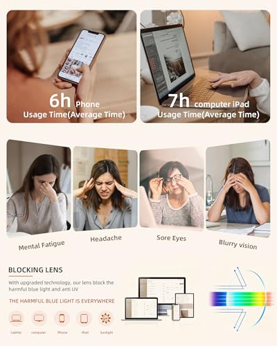 JOLISU 5 Pack Reading Glasses for Women,Blue Light Blocking Computer Readers,Square Eyeglasses with Spring Hinge +1.00 - Image 5