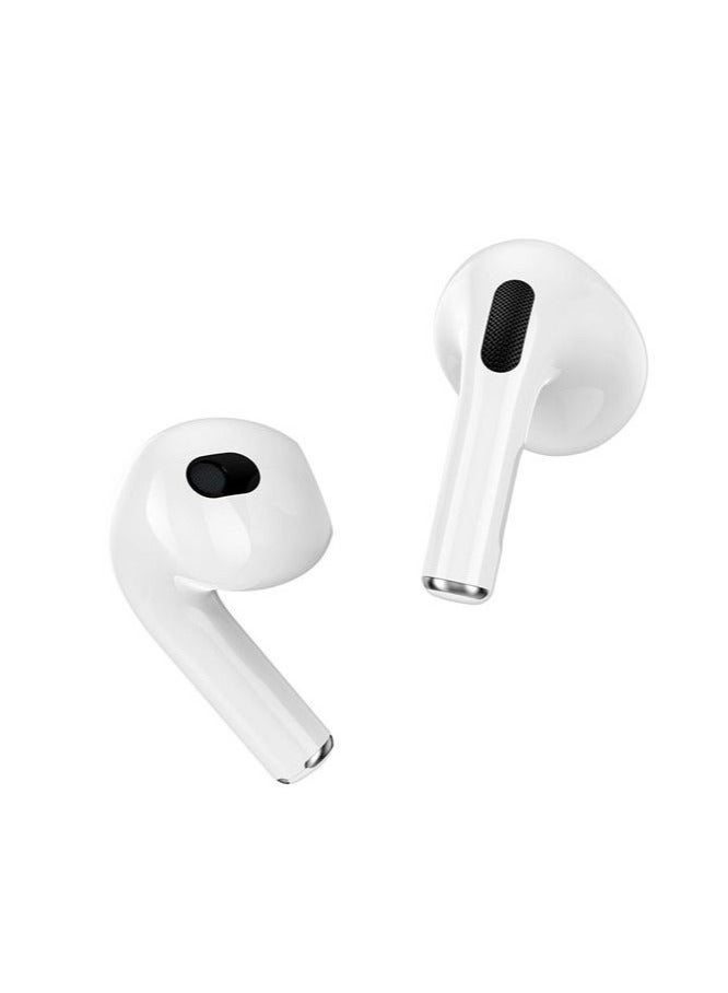 modio ME12 Bluetooth Wireless Earphones – Superior Stereo Sound, Comfortable Fit, Long-Lasting Battery, Noise Isolation, Touch Controls – Perfect for Music, Calls & Hands-Free Use – Compatible with Android, iOS, and Bluetooth Devices – White - Image 2