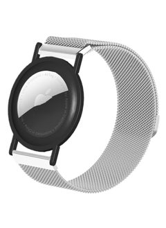 Airtag Wristband for Kids Bracelet for Adults Holder with Adjustable Metal Milanese Watchband for Apple Airtag Watch Bracelet for Toddler Child Elder