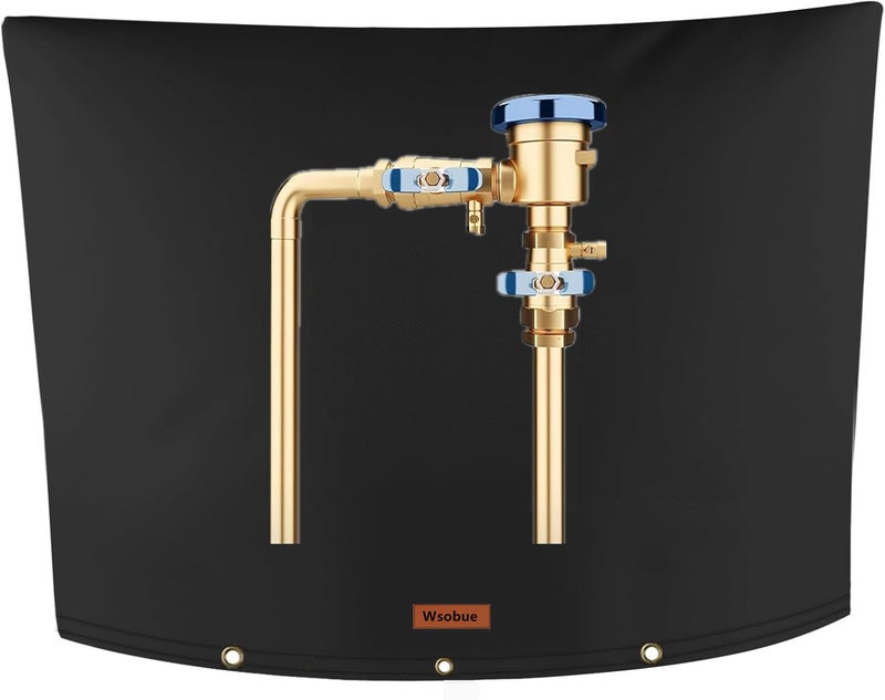 Wsobue Winter Pipe Insulation Cover 5F Insulated Backflow Preventer Freeze Protection Water Well Pump Cover Sprinkler Valve Cover Vacuum Breaker CoverBlack 40W24H - Image 2