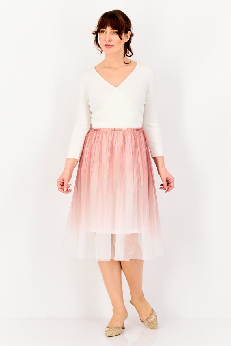 SELECTED Women Two Tone Midi Dress, Multicolor - Image 1