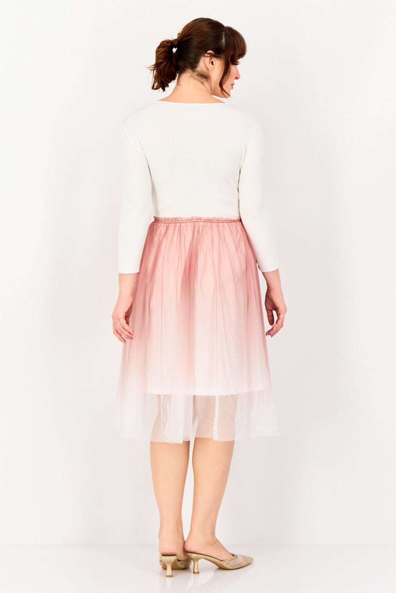 SELECTED Women Two Tone Midi Dress, Multicolor - Image 4