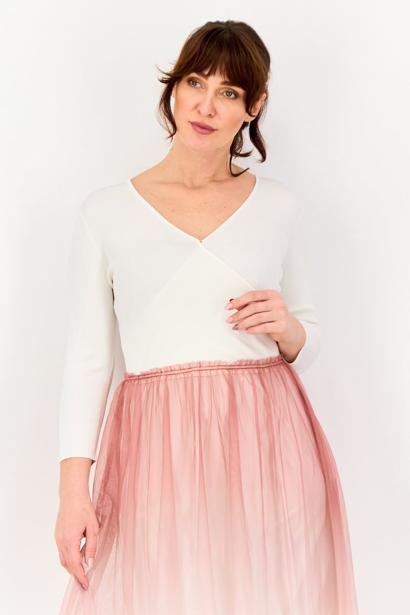 SELECTED Women Two Tone Midi Dress, Multicolor - Image 2