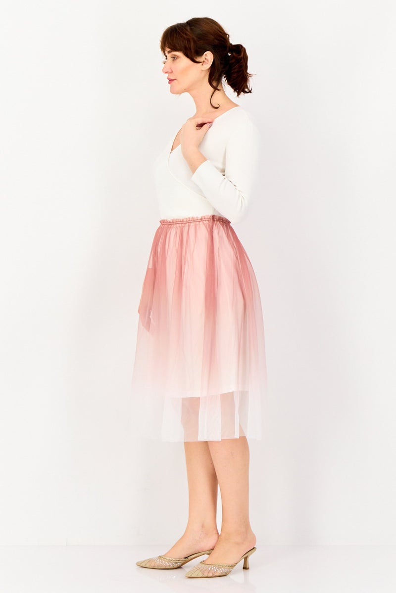 SELECTED Women Two Tone Midi Dress, Multicolor - Image 3