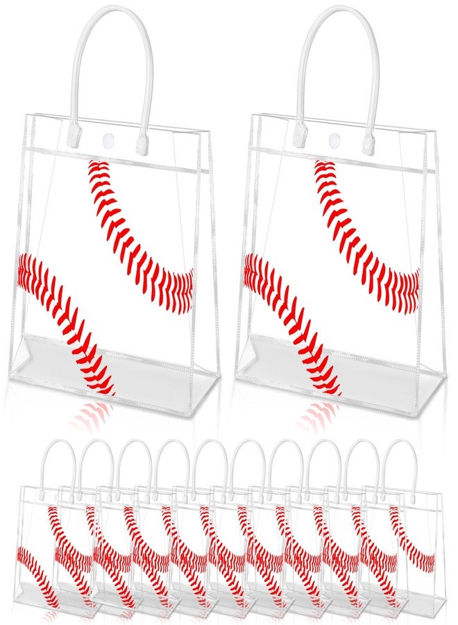 HYMENEX 24Pcs Baseball Gift Bags, Baseball Goodie Bags with Handles Clear PVC Sport Theme Party Favor Bag for Team Competition Birthday Treat Snack Gifts - Image 1