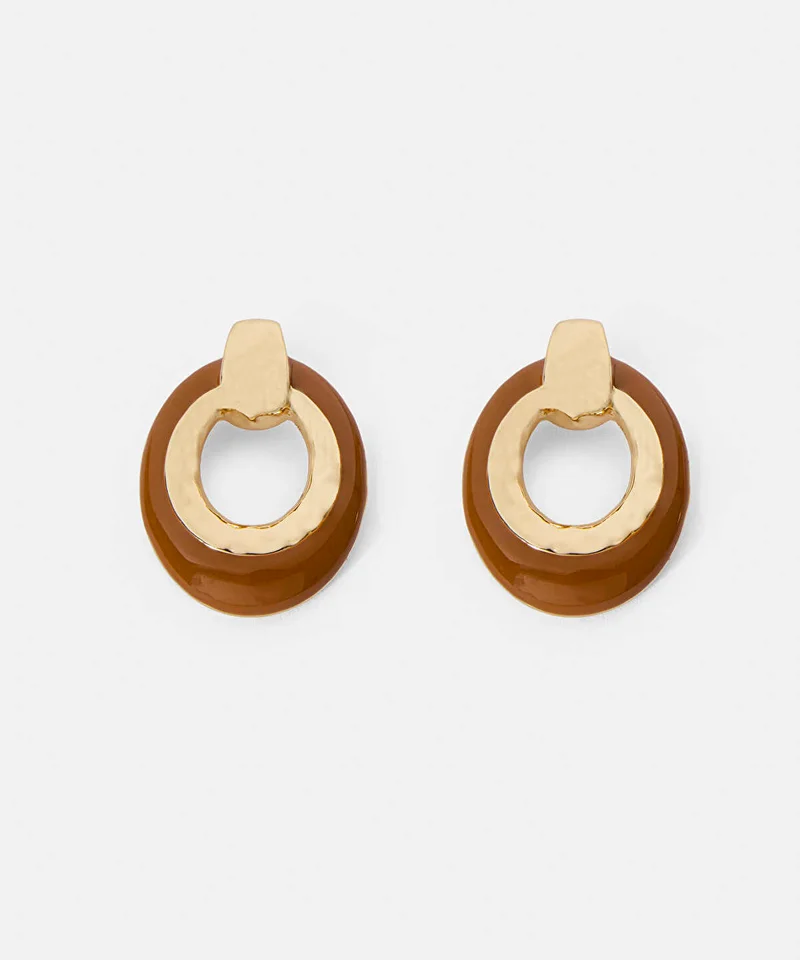 ايبيكيول Contrast Enamel Earrings
