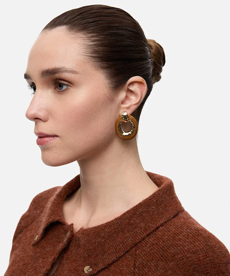 ايبيكيول Contrast Enamel Earrings