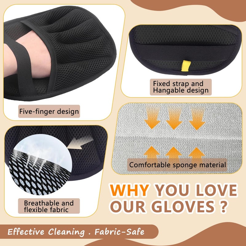 bggmn Pet Hair Removal Glove, Electrostatic Five-Finger Design, Reusable Fur Remover for Cats, Dogs, Couch, Carpet, Car Seat (1PCS) - Image 4