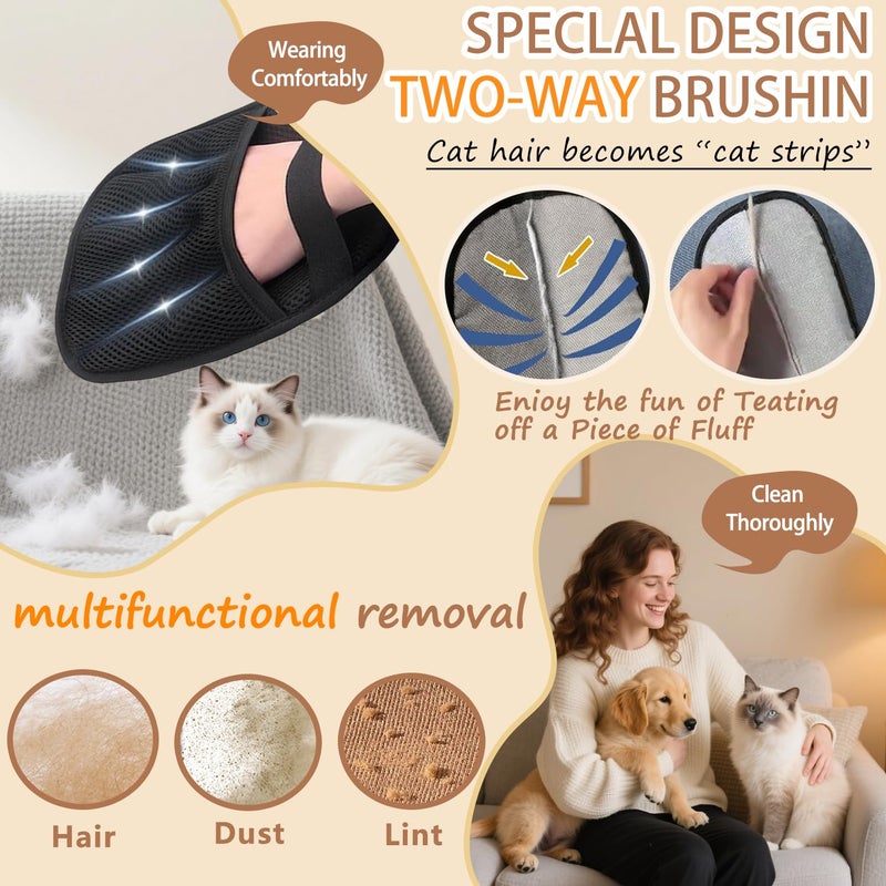 bggmn Pet Hair Removal Glove, Electrostatic Five-Finger Design, Reusable Fur Remover for Cats, Dogs, Couch, Carpet, Car Seat (1PCS) - Image 5