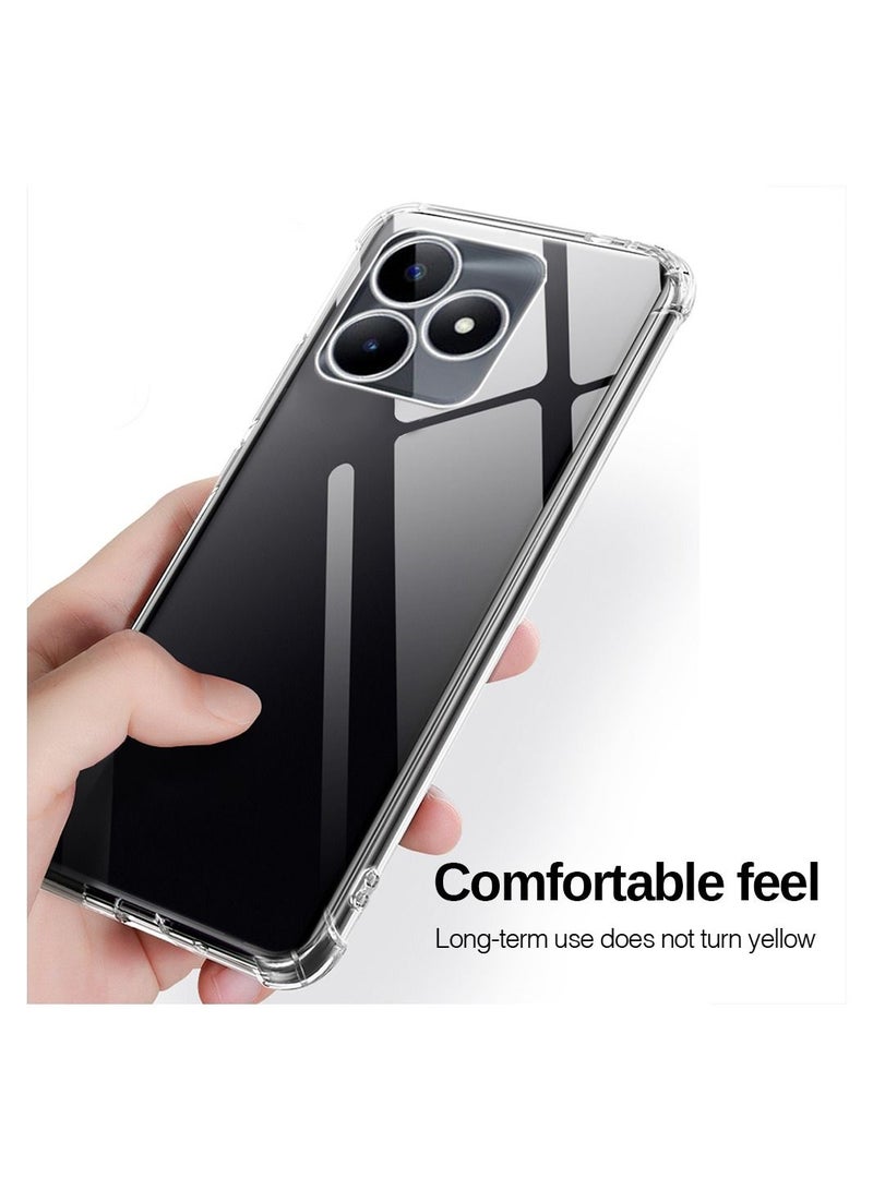Realme C53 / Realme Narzo N53 Clear Cover Case Soft Transparent TPU Shock Absorbent Reinforced Corner Full Camera Protection Cover For Realme C53 / Narzo N53 Clear - Image 3