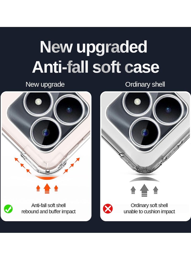 Realme C53 / Realme Narzo N53 Clear Cover Case Soft Transparent TPU Shock Absorbent Reinforced Corner Full Camera Protection Cover For Realme C53 / Narzo N53 Clear - Image 4