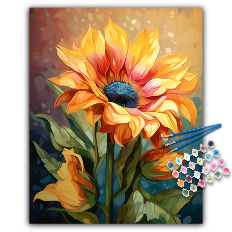 Offito Paint by Numbers Kit for Adults Beginners Sunflower Acrylic Adult Paint by Number Kits on Canvas Sunflower Digital Oil Number Painting Kits for Home Decor Gift 16x20