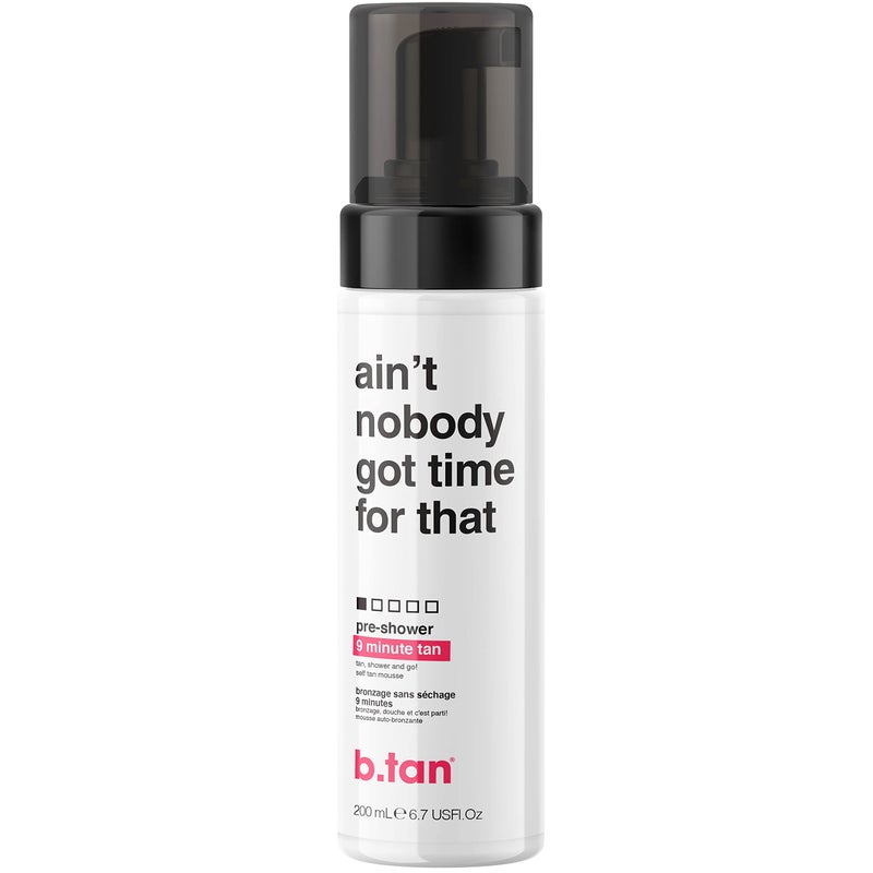 b tan b.tan Pre-Shower Self Tanner Mousse | Ain't Nobody Got Time for That - Fast, 9 Minute Express Sunless Tanning Foam, No Fake Tan Smell, No Added Nasties, Vegan, Cruelty Free, 6.7 Fl Oz - Image 1