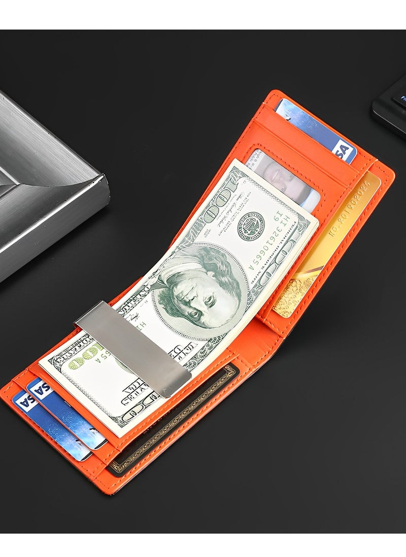 Skycare Skycare  Slim Wallets for Men - Leather Money Clip Mens Wallet - RFID Blocking Front Pocket Bifold Wallet - Minimalist Credit Card Holder with Gift Box  - Image 2