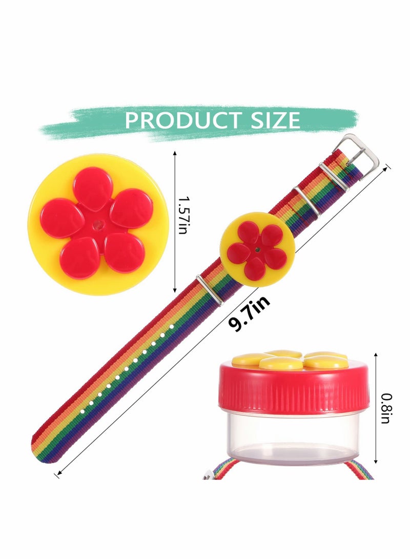 Excefore Hummingbird Ring Feeder Hummingbird Hand Feeder for Outdoors Flower Hand Held Hummingbird Feeding Tools Mini Hand Feeding Tools Backyard Nature, Red and Yellow 4 Pcs - Image 2