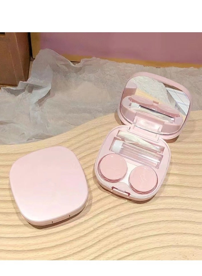Contact Lens Case, Hard Travel Contact Lenses Box Holder Container Soak Storage Kit Cute With Mirror, Tweezers, Remover Tool Stick, Eye Contact Case Container Holder Solution for Daily Outdoor - Image 1