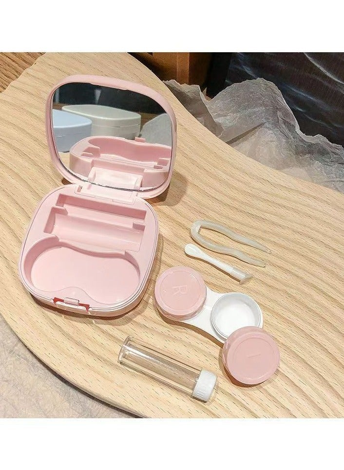 Contact Lens Case, Hard Travel Contact Lenses Box Holder Container Soak Storage Kit Cute With Mirror, Tweezers, Remover Tool Stick, Eye Contact Case Container Holder Solution for Daily Outdoor - Image 2