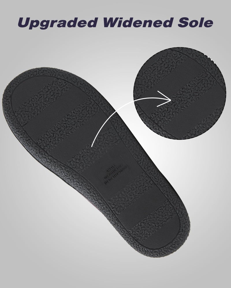 WALKFUN Adjustable House Slippers for Men Open Toe Breathable Indoor Slip on Mens Slides Sandals with Memory Foam for Bedroom,Patio(7-8,NAVY BLUE) - Image 5