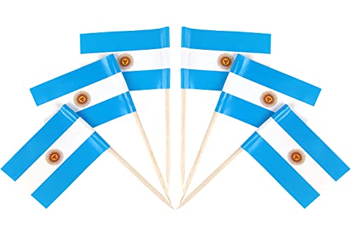 QQSD Argentina Toothpick Flag Argentine Small Mini Cupcake Topper Flags,100 pcs - Image 1
