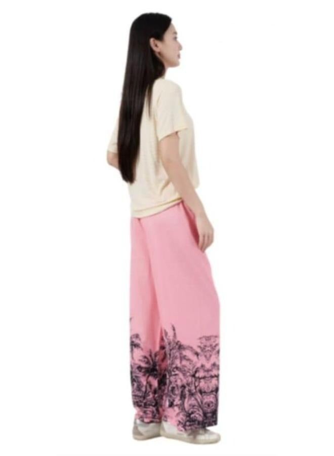 بنطال نسائي كاجوال واسع الساق فضفاض بمقاسات كبيرة - Image 4