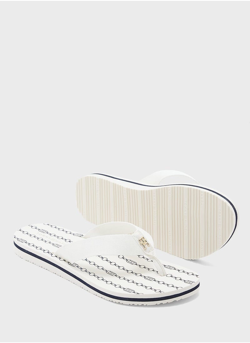 TOMMY HILFIGER Chain Print Thong Flip Flops  - Image 5