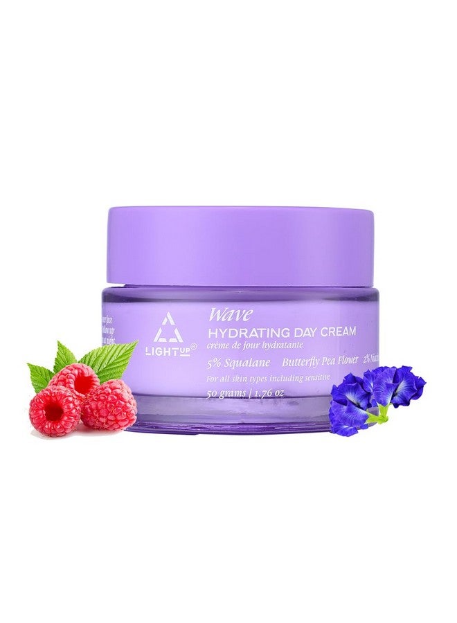 Light Up Beauty Wave Hydrating Day Cream With 5% Squalane & 2% Niacinamide For Healthy Hydrated Skin Reduce Pores & Dark Spots 72 Hours Hydration Repair Damaged Skin 50G - Image 1