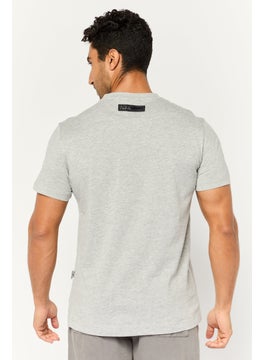 Plein Sport Men Sportswear Fit Short Sleeves Outdoor T-Shirt, Grey Heather  - Image 4