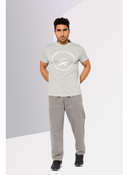 Plein Sport Men Sportswear Fit Short Sleeves Outdoor T-Shirt, Grey Heather  - Image 2