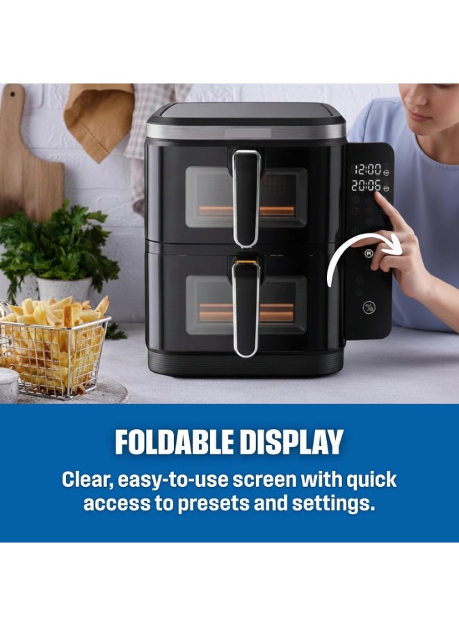 SILVER CREST Modern 18 Liter Air Fryer with Powerful 3800W Heating System, Dual Layer Cooking Compartments, Transparent Viewing Panels, and Digital Controls for Healthy Oil-Free Meals and Faster Cooking Performance - Image 2