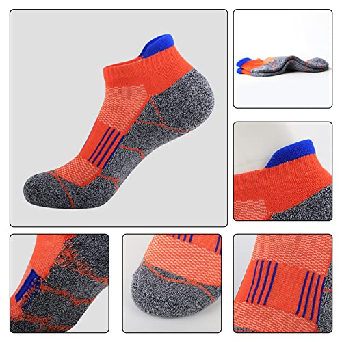 JOYNÉE Mens Athletic Ankle Sports Running Low Cut Tab Socks for Men 6 Pairs,Colorful1,Sock Size 10-13 - Image 5