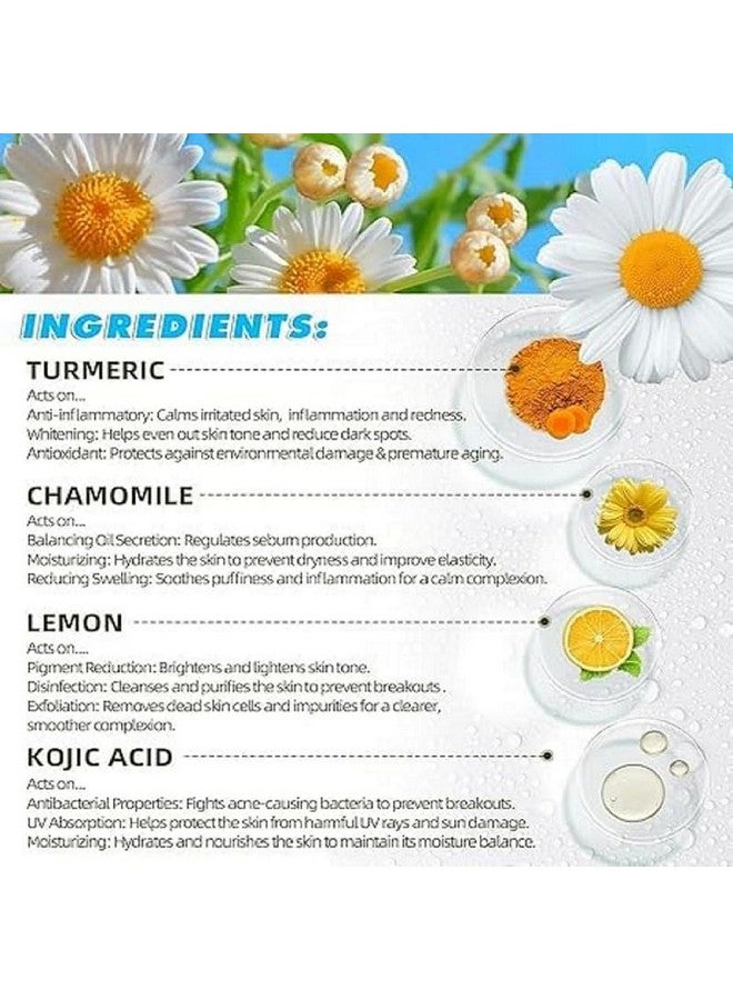 KANAKADHARA Kojic Acid and Turmeric Cleansing Pads with Vitamin B5, Vitamin C, Turmeric Pad Infused Foaming Exfoliating, Turmeric Lemon Chamomile Pads for Face -60PCS (Pack of 1) - Image 5