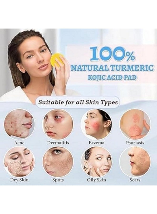 KANAKADHARA Kojic Acid and Turmeric Cleansing Pads with Vitamin B5, Vitamin C, Turmeric Pad Infused Foaming Exfoliating, Turmeric Lemon Chamomile Pads for Face -60PCS (Pack of 1) - Image 4