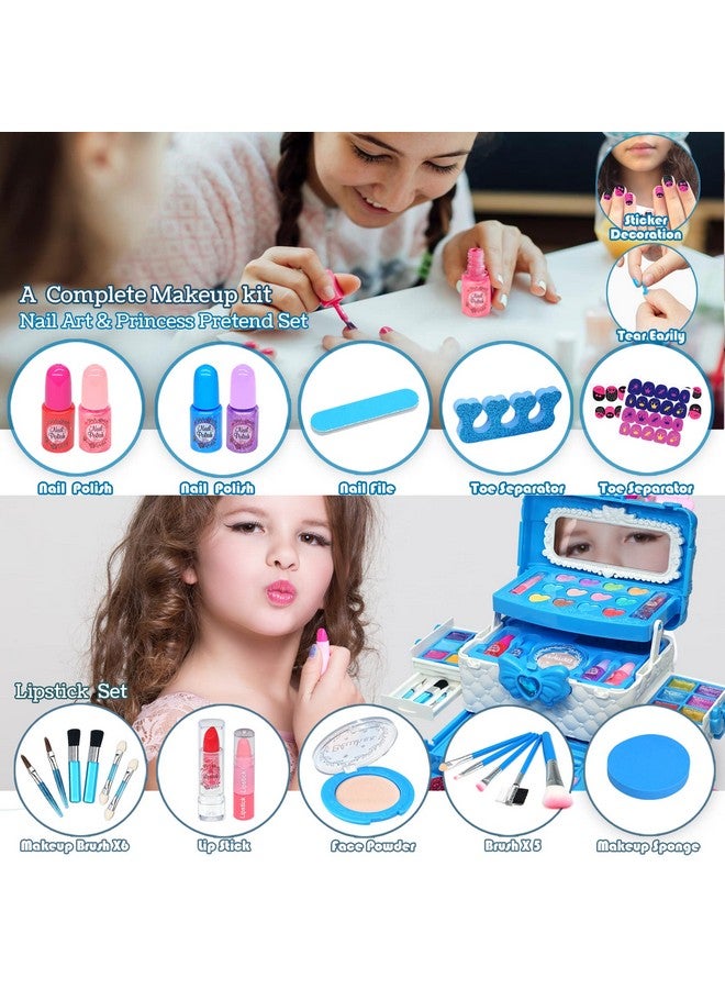 ROKKES Kids Makeup Kit for Girl -Kids Makeup Kit Toys for Girls Make Up for Little Girls,Non Toxic Toddlers Pretend Cosmetic Kits,Child Play Makeup Set, Age 3-12 & Up Year Old Children Gift - Image 5
