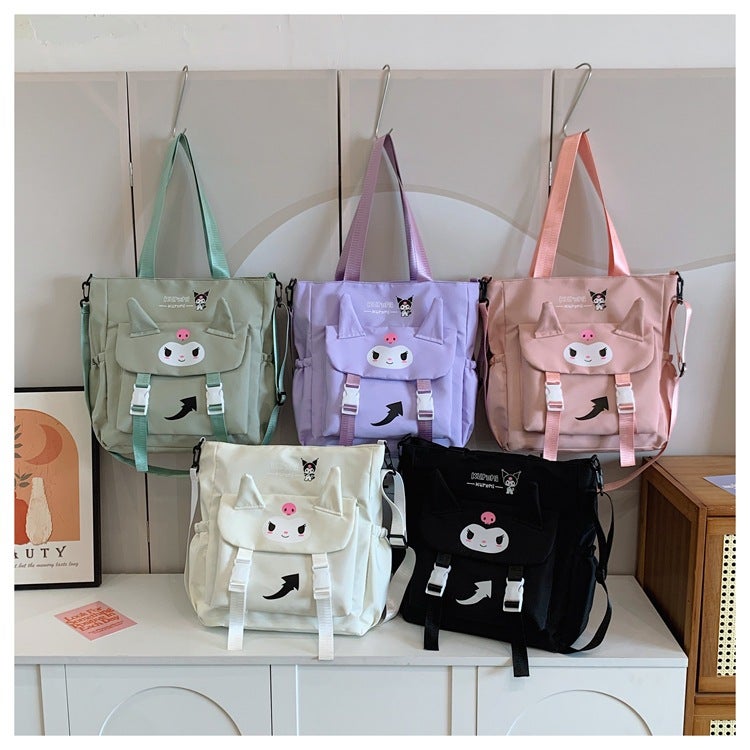 Large Capacity Cartoon Girl'S Cute Backpack Simple Shoulder Bag Crossbody Bag Portable Walking Bag - Image 3