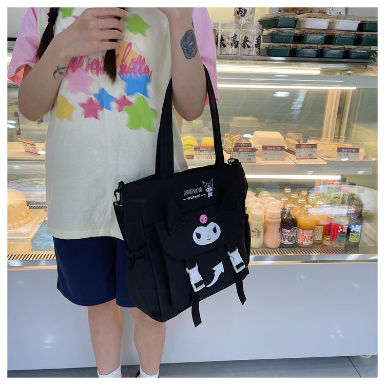 Large Capacity Cartoon Girl'S Cute Backpack Simple Shoulder Bag Crossbody Bag Portable Walking Bag - Image 5