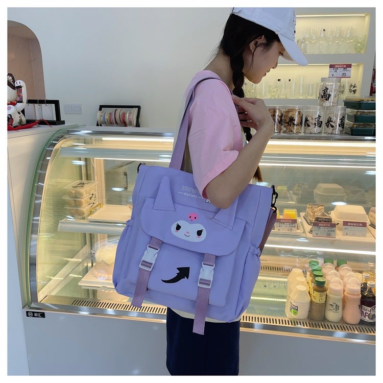 Large Capacity Cartoon Girl'S Cute Backpack Simple Shoulder Bag Crossbody Bag Portable Walking Bag - Image 2